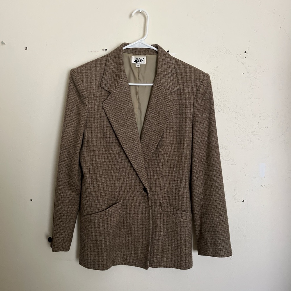 Brown Women's 100% Camel Hair Blazer and Skirt Set